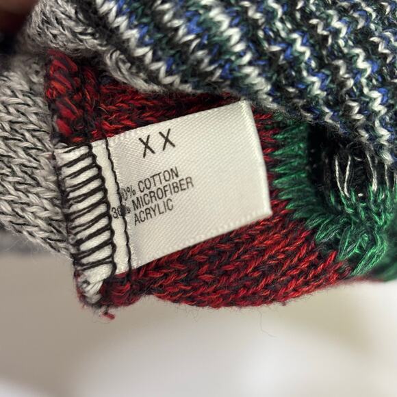 Vintage St Croix Chunky Knit Sweater XXL Wavy Stripe Black Blue Green Red Yellow - Picture 5 of 8